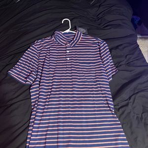 Blue Tee with Pink stripes, soft and breathable